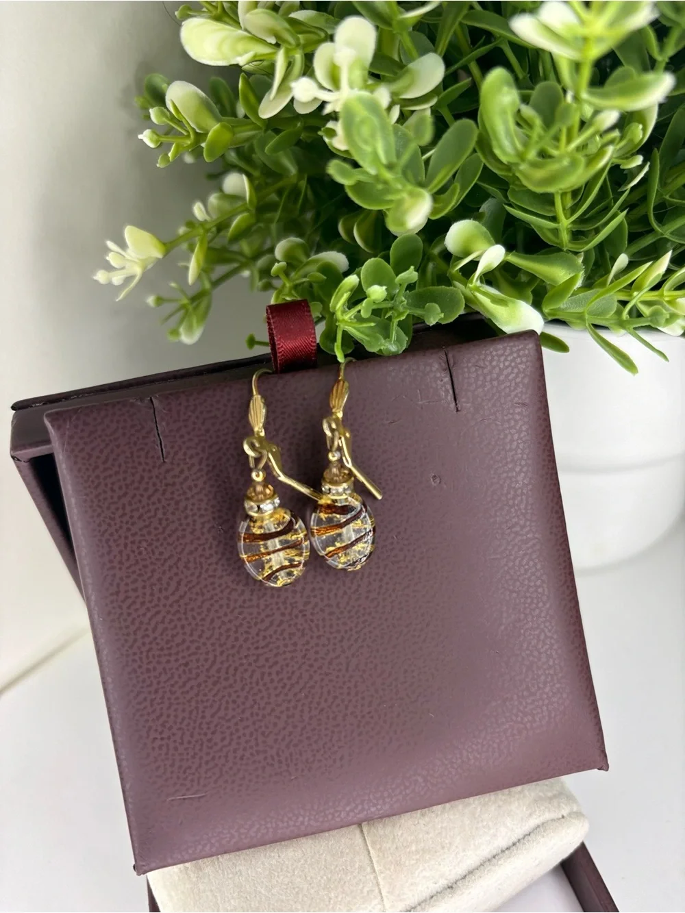 Gold-Tone Pink and Gold Swirl Drop Earrings - Women Jewelry